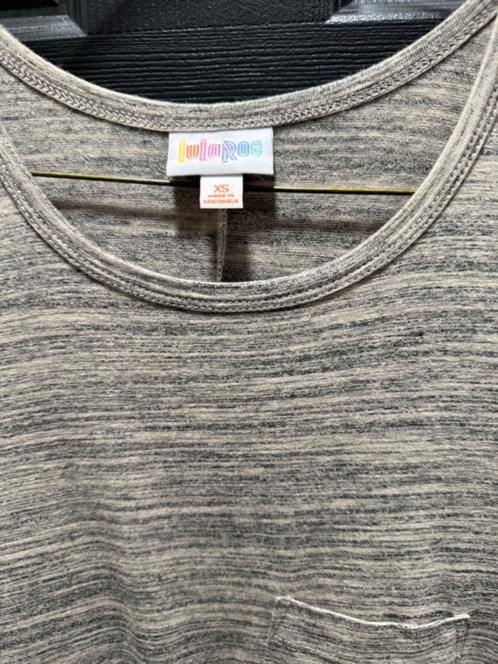 LuLaRoe Heathered Taupe Short Sleeve High-Low Swing Dress - Picture 2 of 4